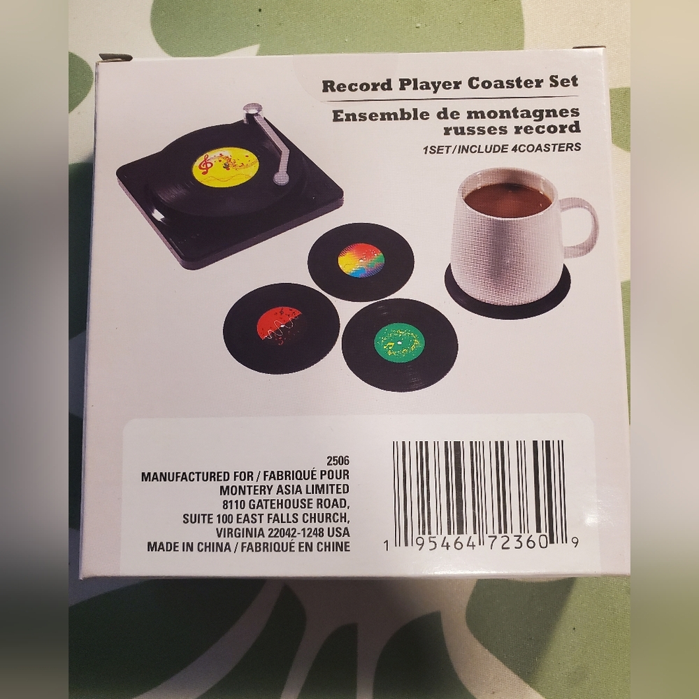 Record Player Coaster Set NWT - Picture 2 of 3